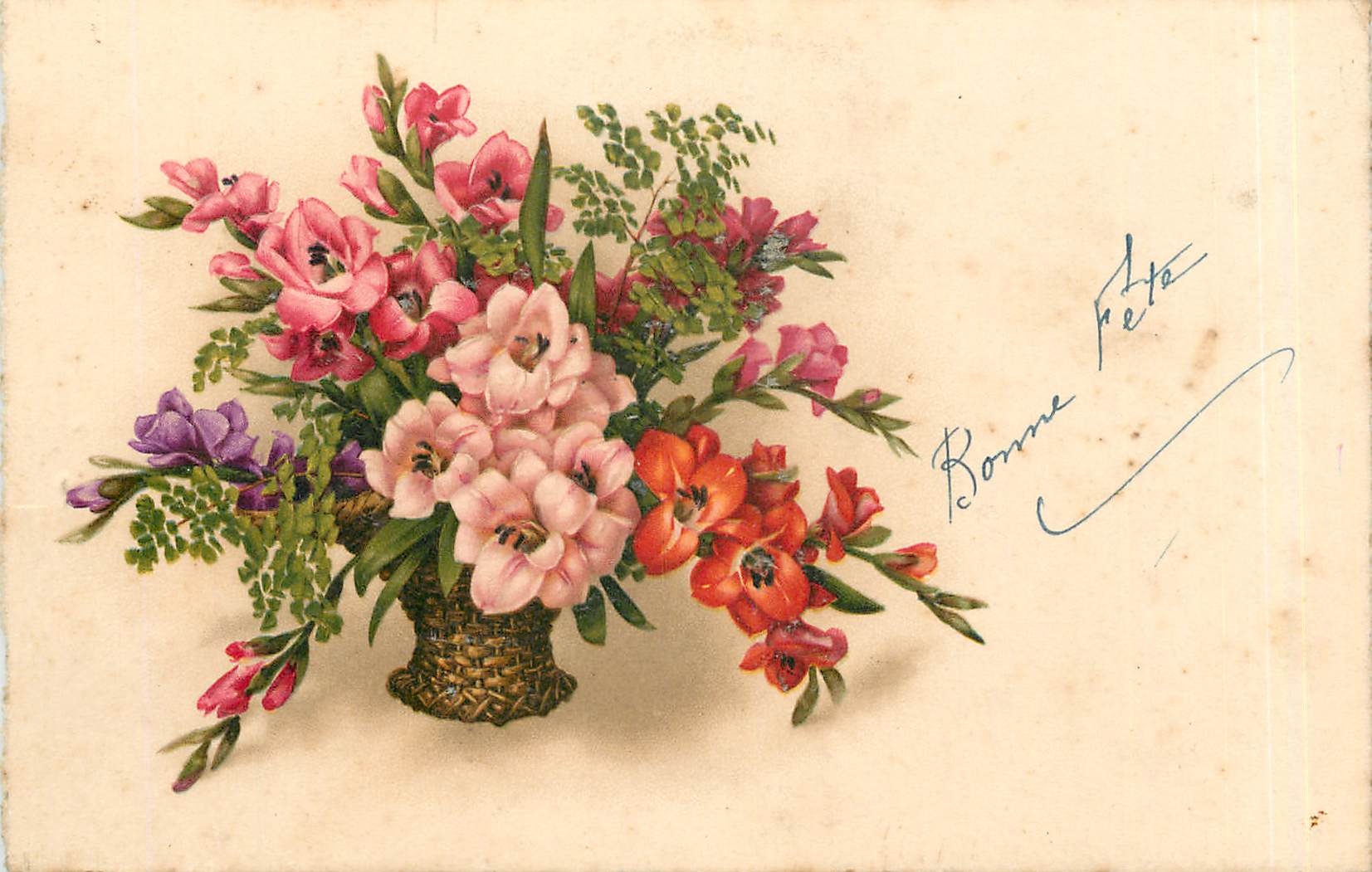 CPA Bonne Fete Fleurs