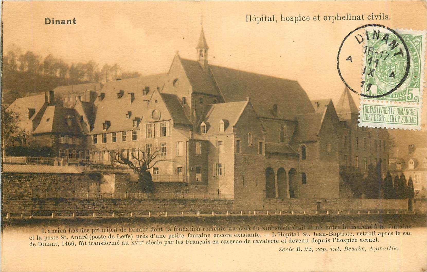 CPA Dinant Hopital hospice et orphelinat Civils 