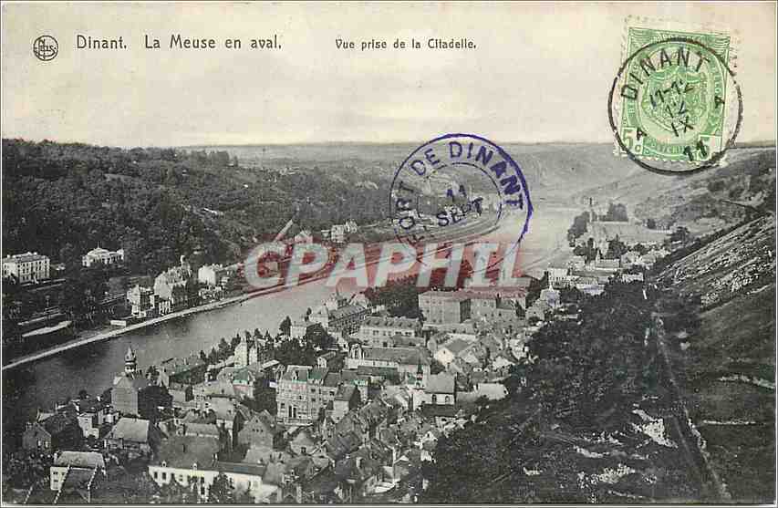 CPA Dinant la Meuse en aval vue prise de la Citadelle 
