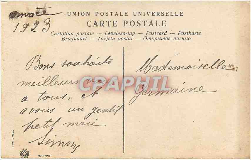 CPA Bonne Annee Enfant — Rückseite
