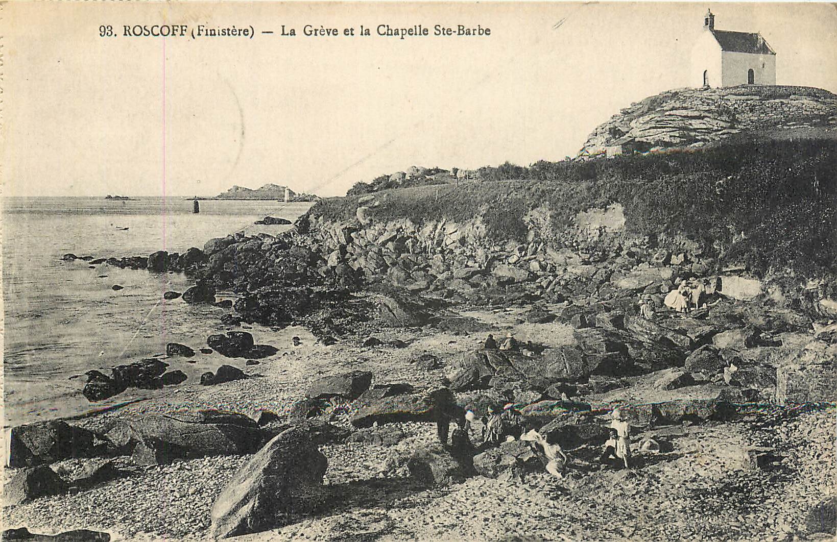 CPA Roscoff Finistere la Greve et la Chapelle Ste Barbe 