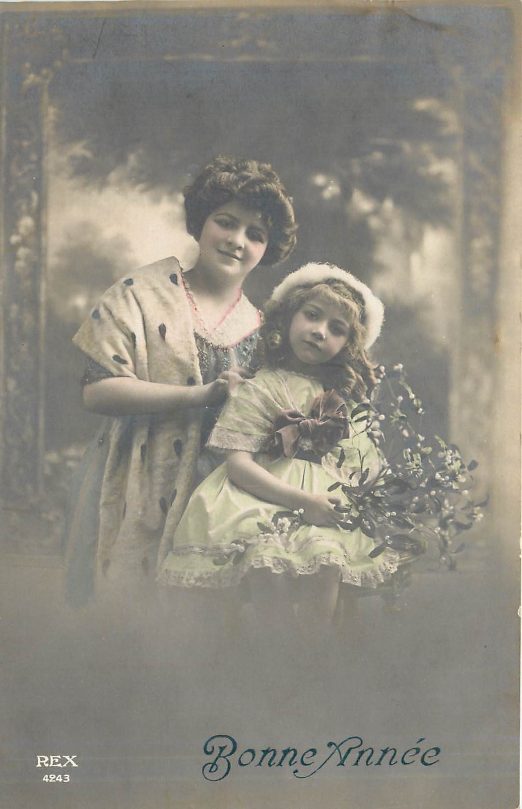 Deux jeunes filles — Bonne Année — REX 4243