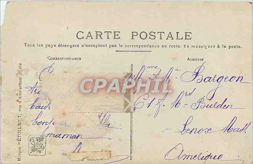 CPA Salon 1910 a Gaudefroy la Passerelle Sanglier Cygnes Ane Mule — Back