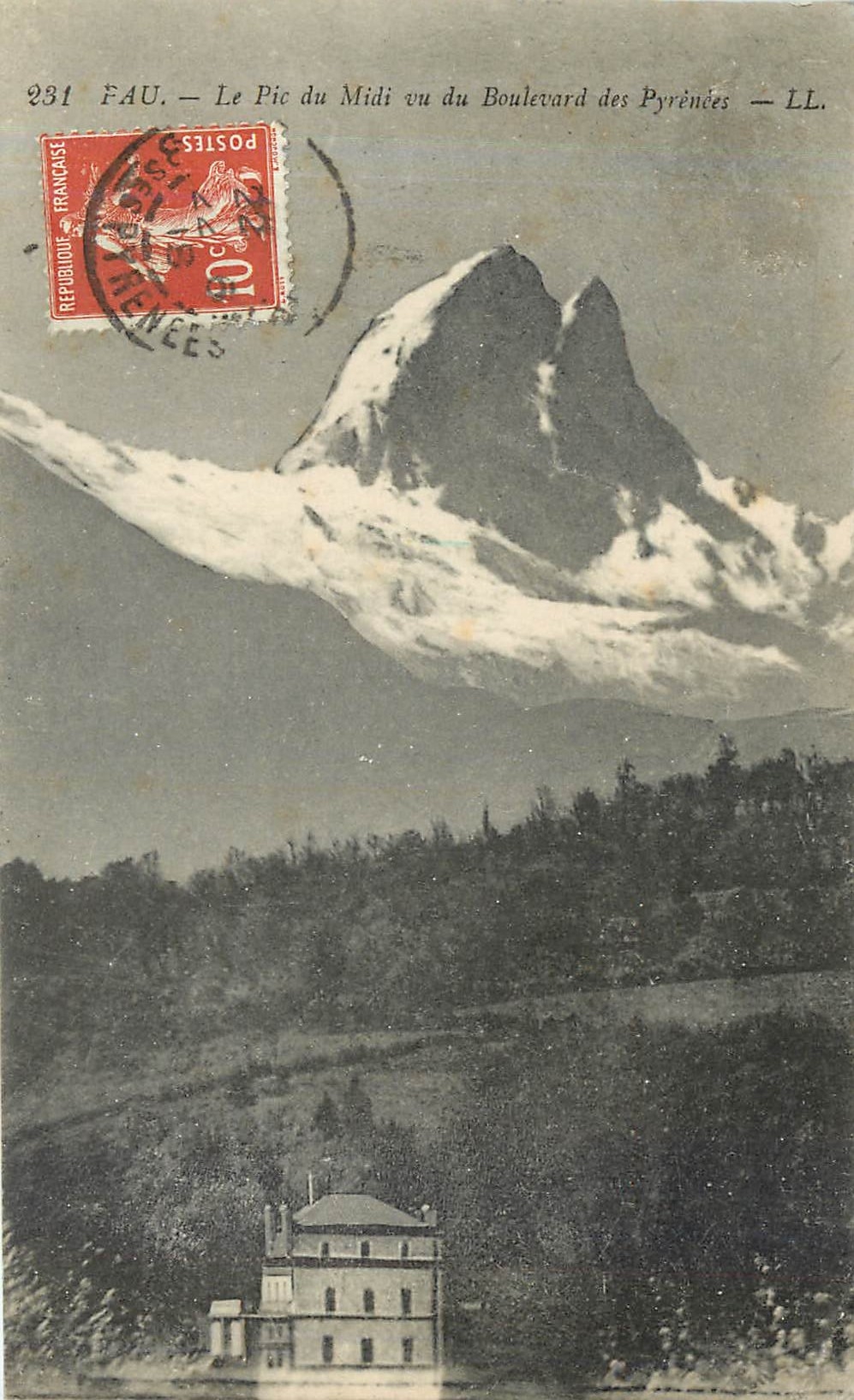 Le Pic du Midi vu du Boulevard des Pyrénées — Fau — LL. — n° 231