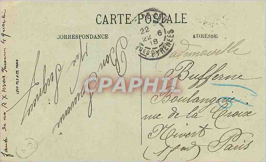 Le Pic du Midi vu du Boulevard des Pyrénées — Fau — LL. — n° 231 — Rückseite
