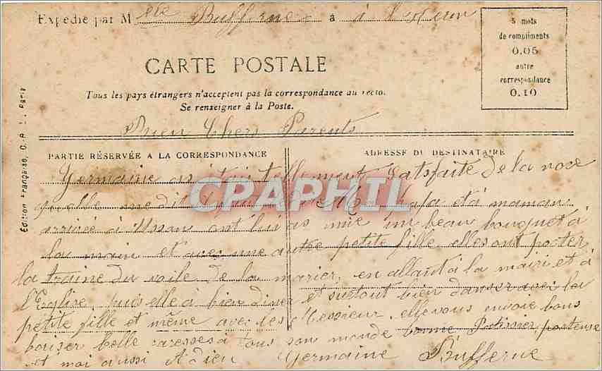 CPA Enfant — Verso