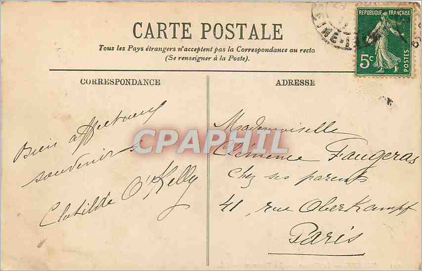 CPA Dieppe le Casino la Terrasse  — Verso