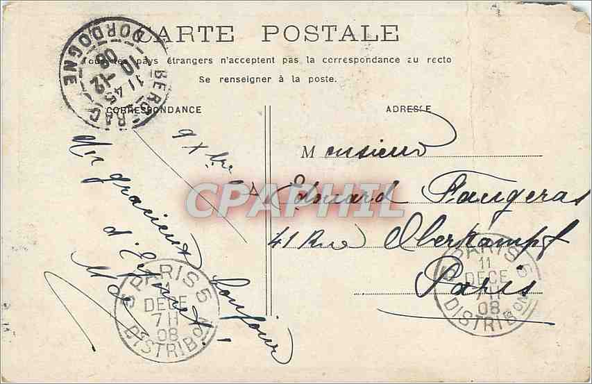 CPA Je Vous donne ces fleurs comme un gage d'amitie — Rückseite
