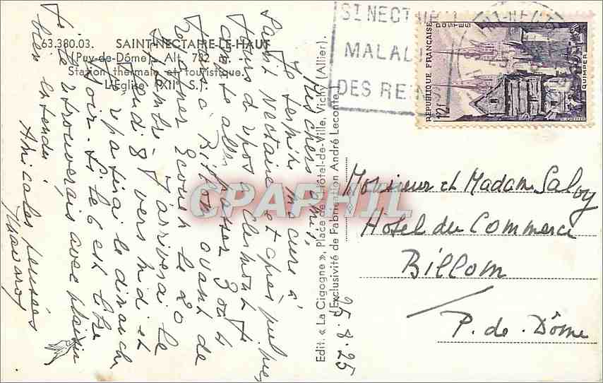 CPM Saint Nectaire le Haute Puy de Dome Station Thermal et Touristique l'eglise XII S  — Rückseite