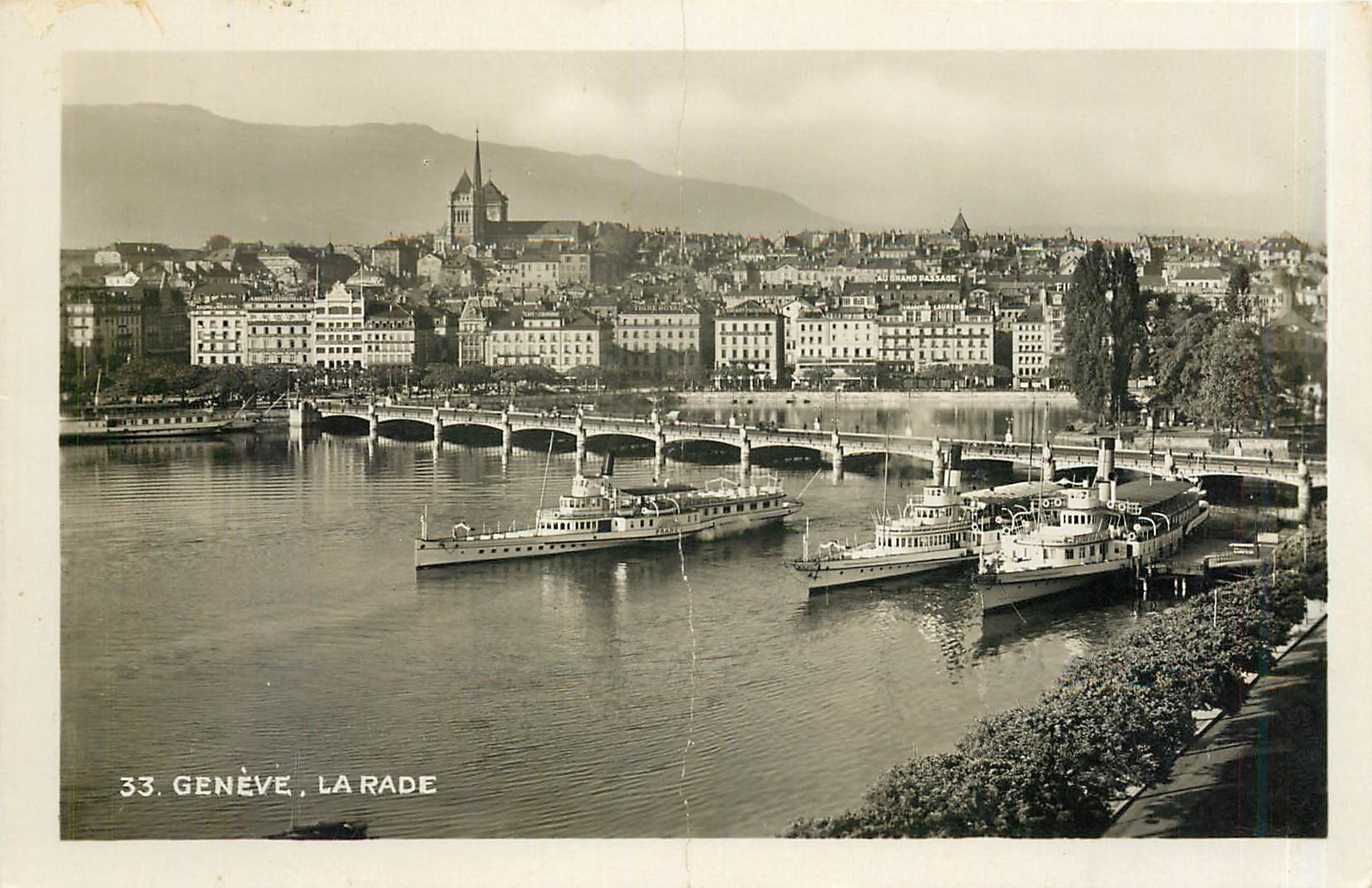 CPA Geneve la Rade Bateaux