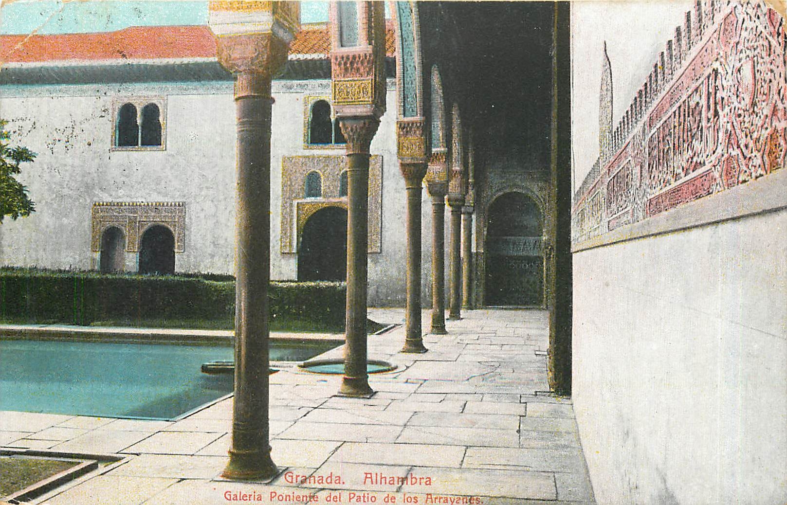 CPA Granada Alhambra Galeria Ponlente del patio de Los Arravenees 
