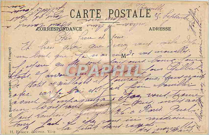 CARTE SYSTEME Enfant N'as tu jamais vu la Normandie  — Rückseite