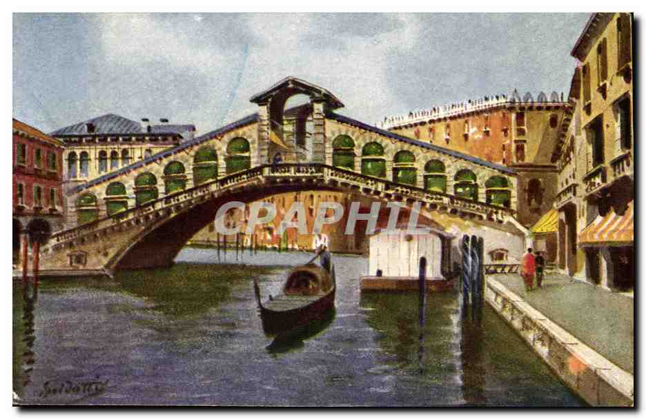Italie ITalia CPA VeneziaPonte di Rialto (Venice venise)