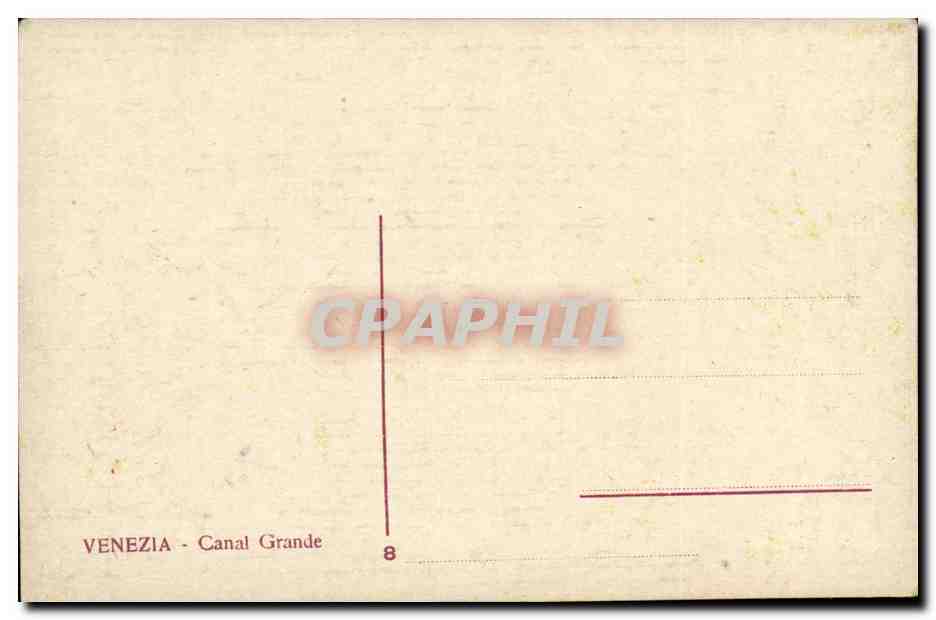 Italie ITalia CPA Venezia Canal Grande (Venice venise) — Rückseite