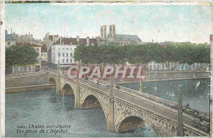 Chalon-sur-Saône — Vue prise de l'Hôpital — éditeur anonyme, n° 2984