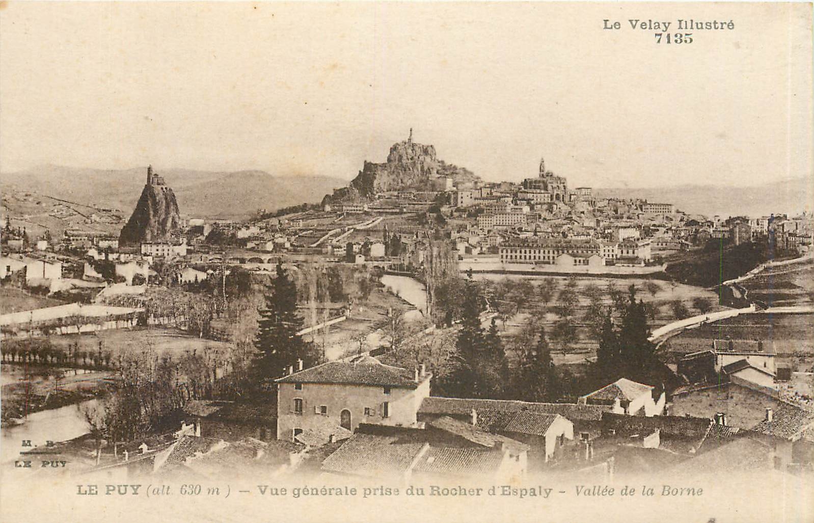 CPA Le Puy Vue generale prise du Rocher d'Espaly Vallee de la Borne 