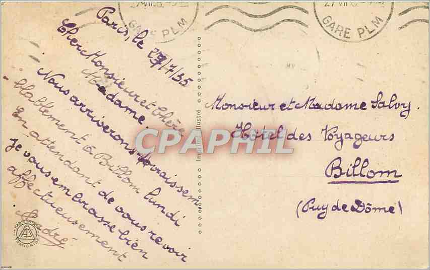 CPA Paris Allee de l'Observatoire Groupe Carpeaux — Rückseite