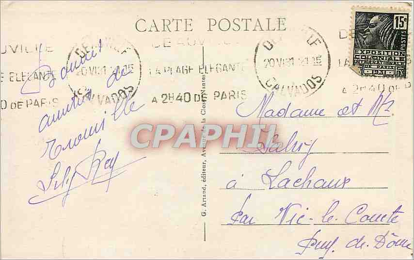 Trouville, "La Reine des Plages" — La Touque à marée basse — G. Arnad, éditeur, n°23 — Verso