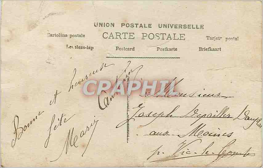 CPA L'amitie les a fait fleurir  — Verso