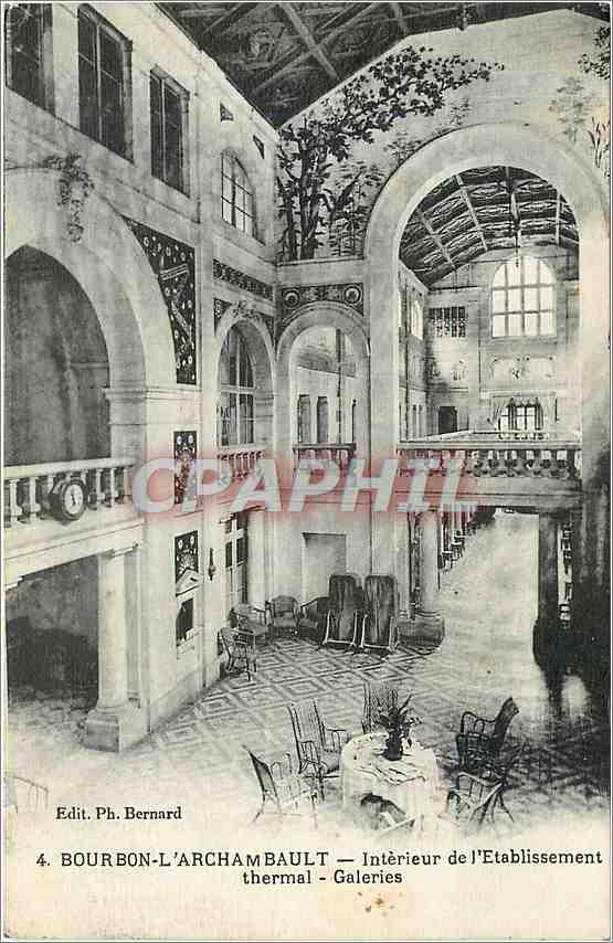 CPA Bourbon l'Archamboult Interieur de l'Etablissement thermal Galeries 