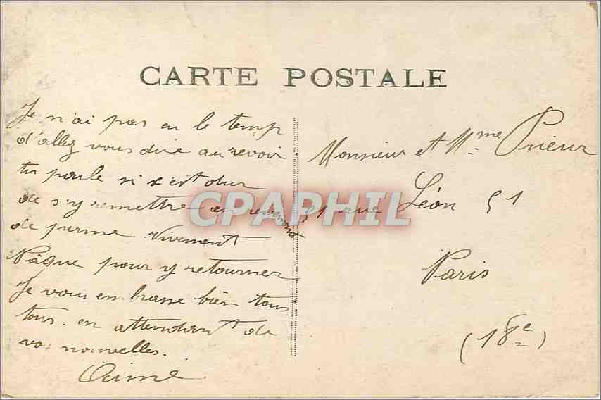 CPA Bonne Annee Homme — Rückseite