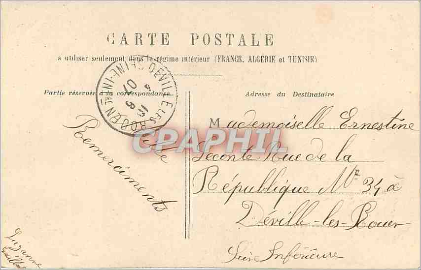 Scène amoureuse — texte imprimé et manuscrit — éditeur non visible — Verso