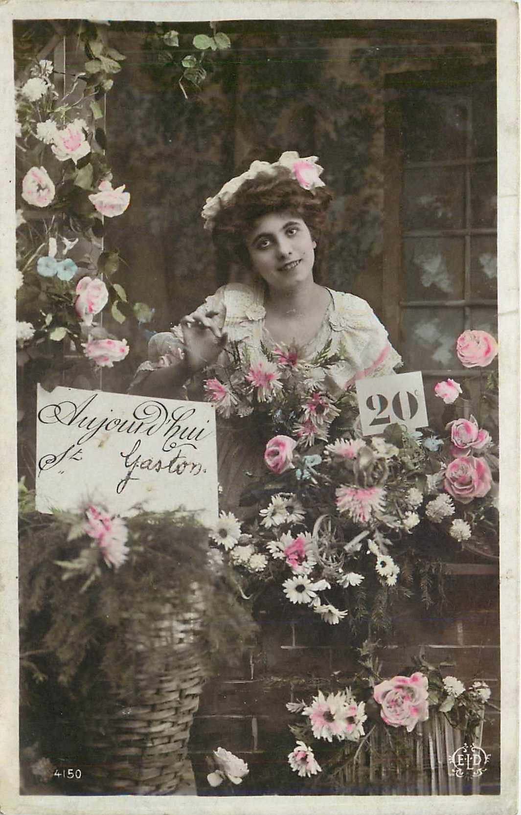 Femme au milieu de fleurs — 'Aujourd'hui Gaston' — EFD n°4150