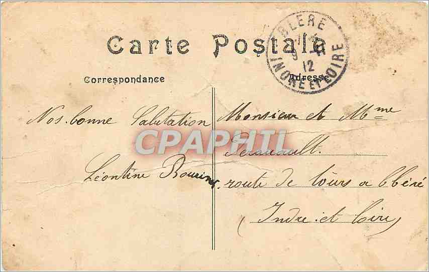 CPA Beaumont sur Sarthe Vieux port Romain  — Back