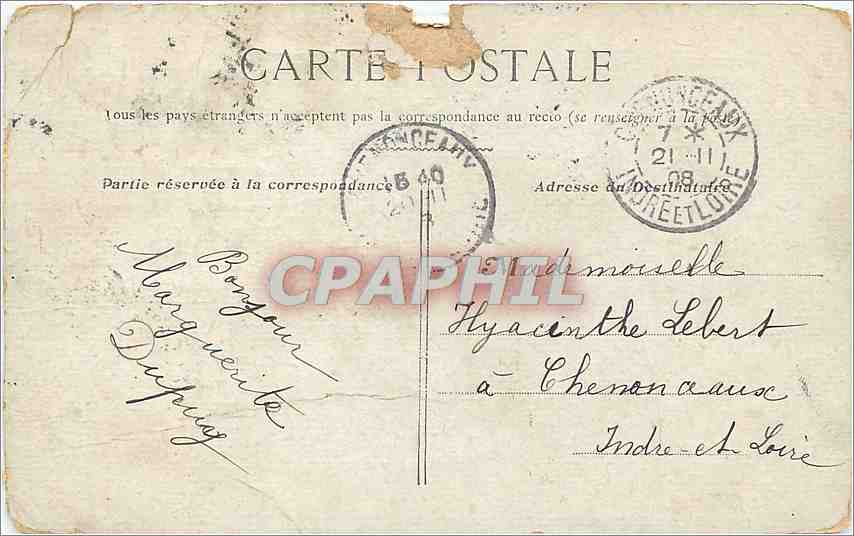 CPA Paris Pont Alexandre III  — Verso