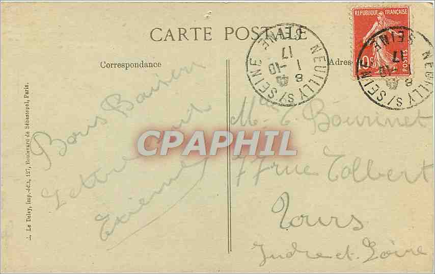CPA Paris Trocadero  — Verso