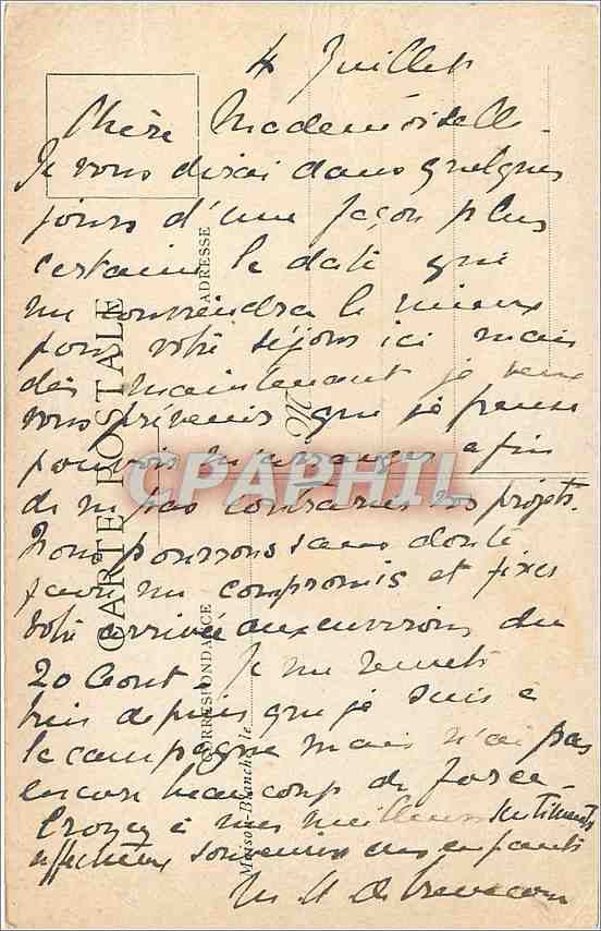 CARTE PHOTO Maison Blandu Lesigny  — Verso