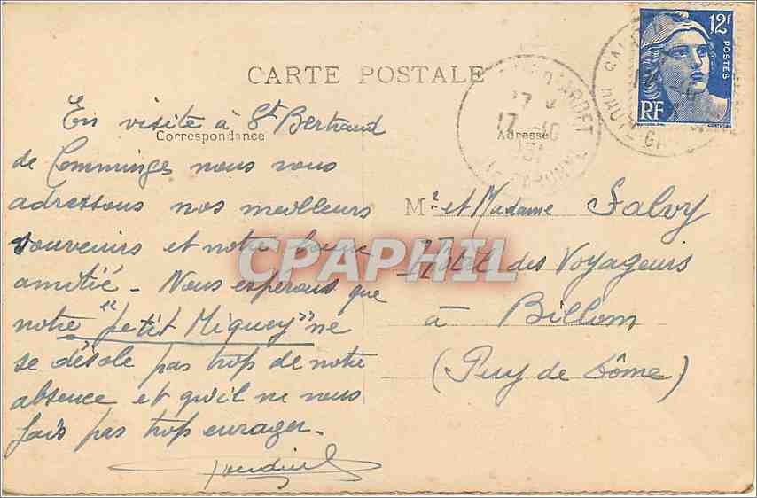 CPA Saint Bertrand de Comminges Saint Laurent  — Verso