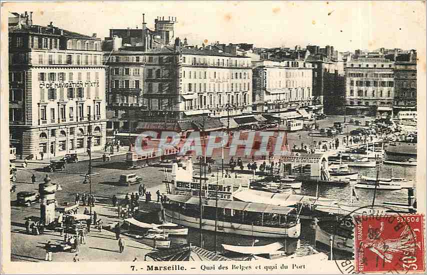 CPA Marseille Quai des Belges et quai du Port Bateaux