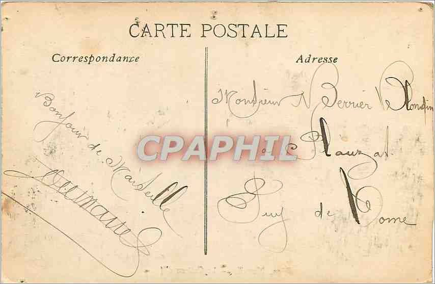CPA Marseille Le Chateau d'If  — Verso
