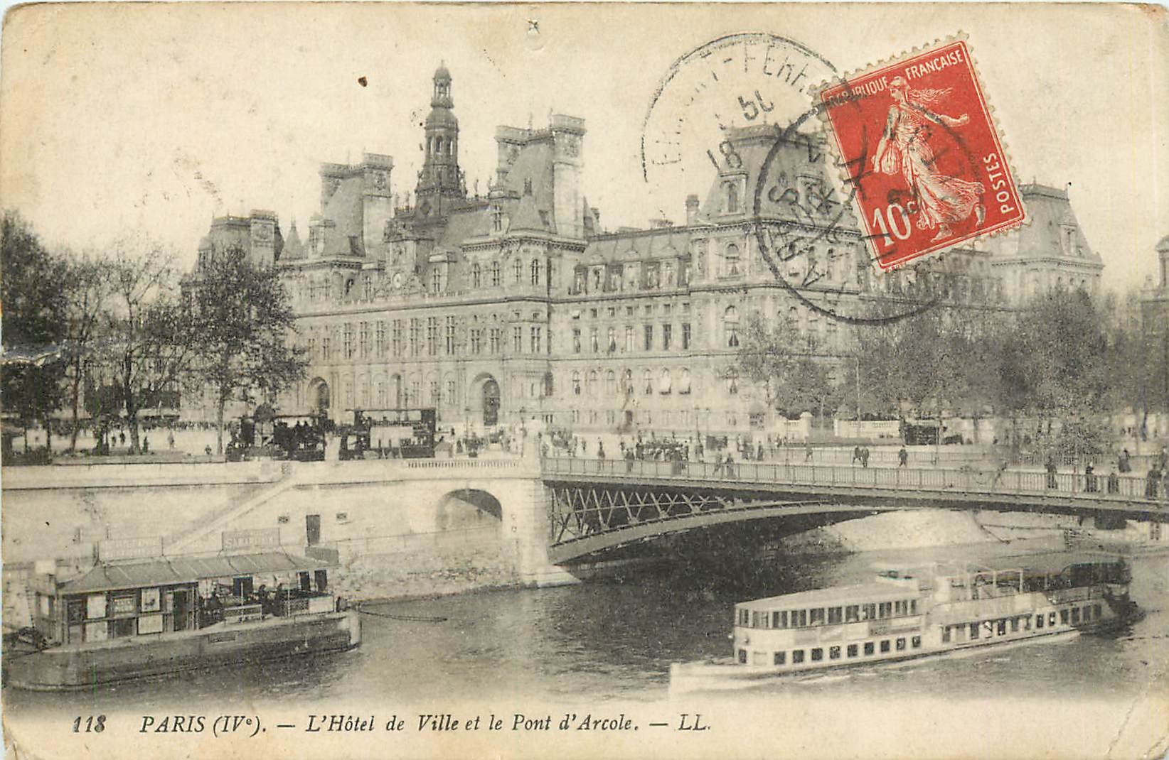 CPA Paris L'Hotel de Ville et le Pont d'Arcole 