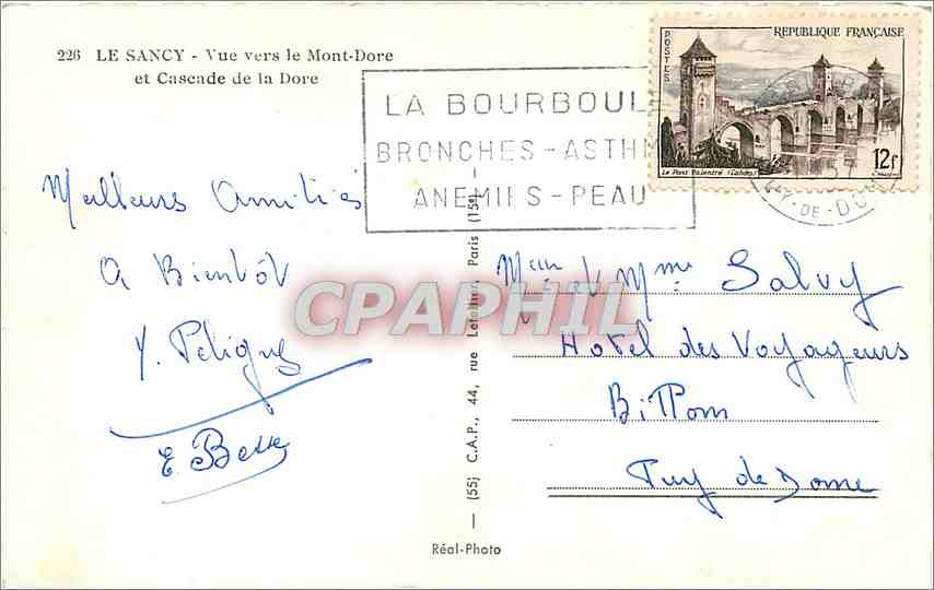 CPM Souvenir du Sancy Vue vers le Mont Dore  — Verso