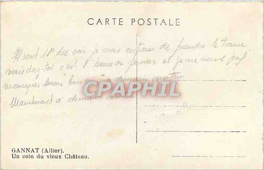 Gannat (Allier) — Un coin du vieux Château — éditeur non visible — Back