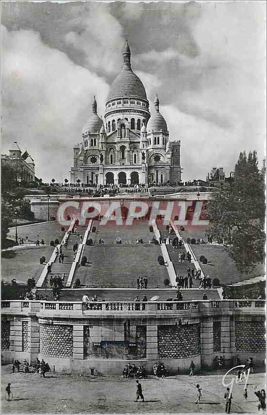 CPM Paris Basilique du Sacre Coeur de Montmartre et les Jardins 