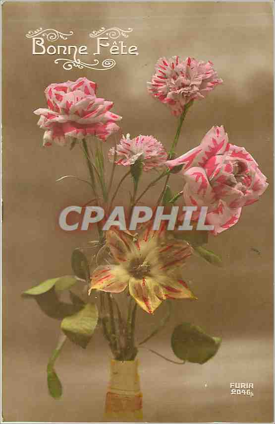 CPA Bonne Fete Fleurs