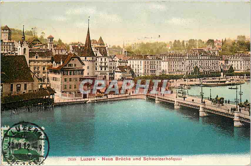 CPA Luzern Neue Brucke und Schweizerhofquai 