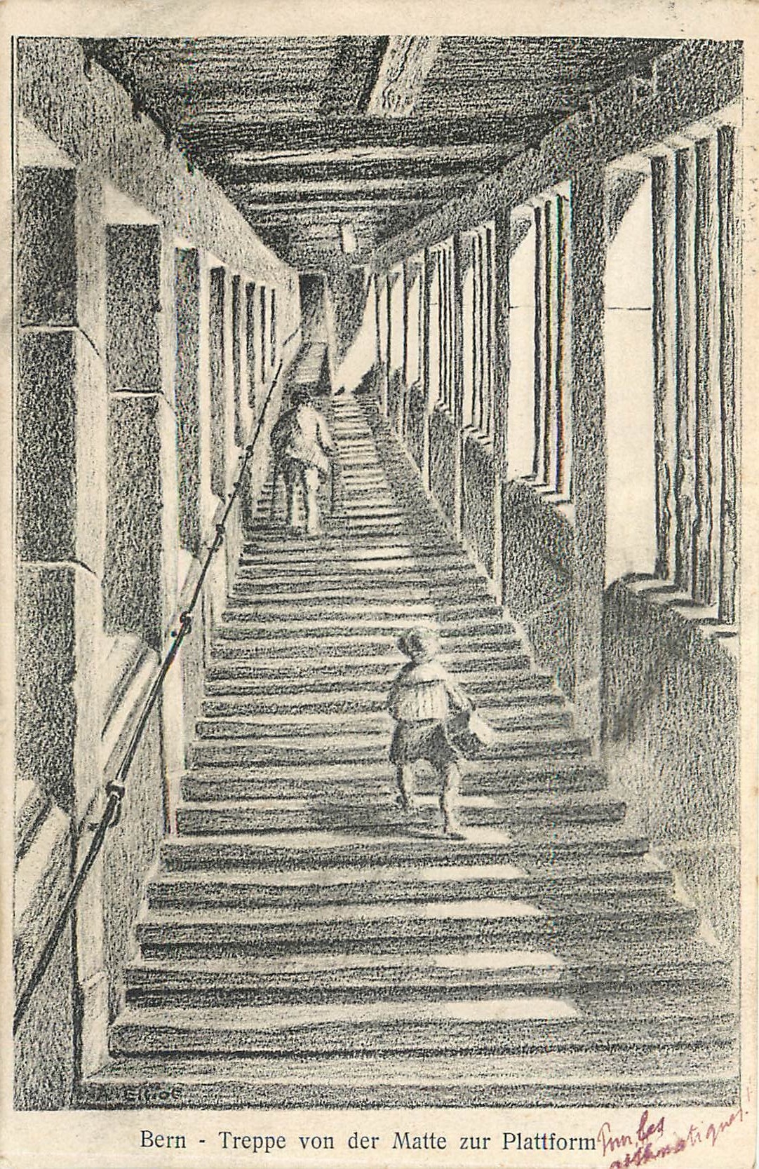 CPA Bern Treppe von der Matte zur Plattform 
