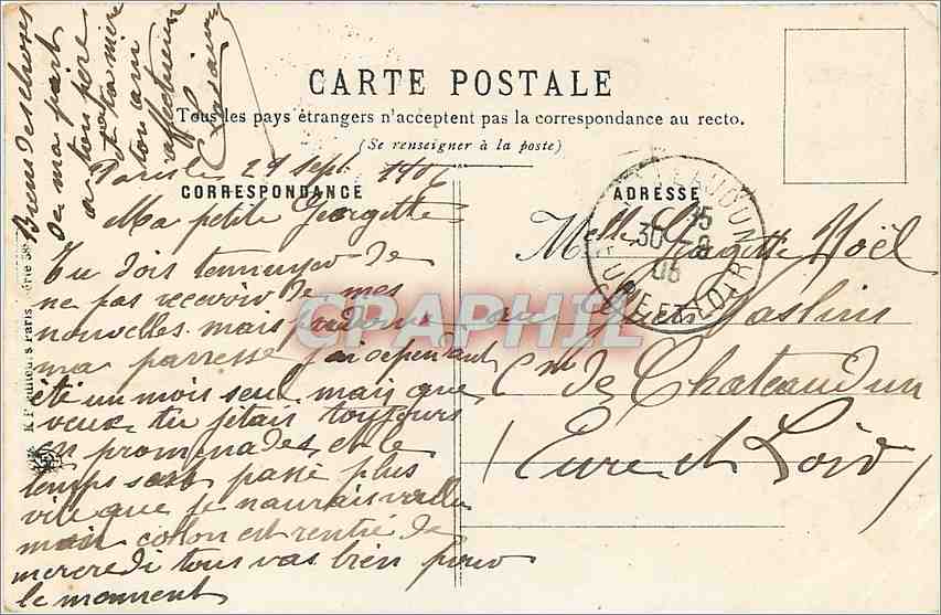 CPA Paysannes — Verso