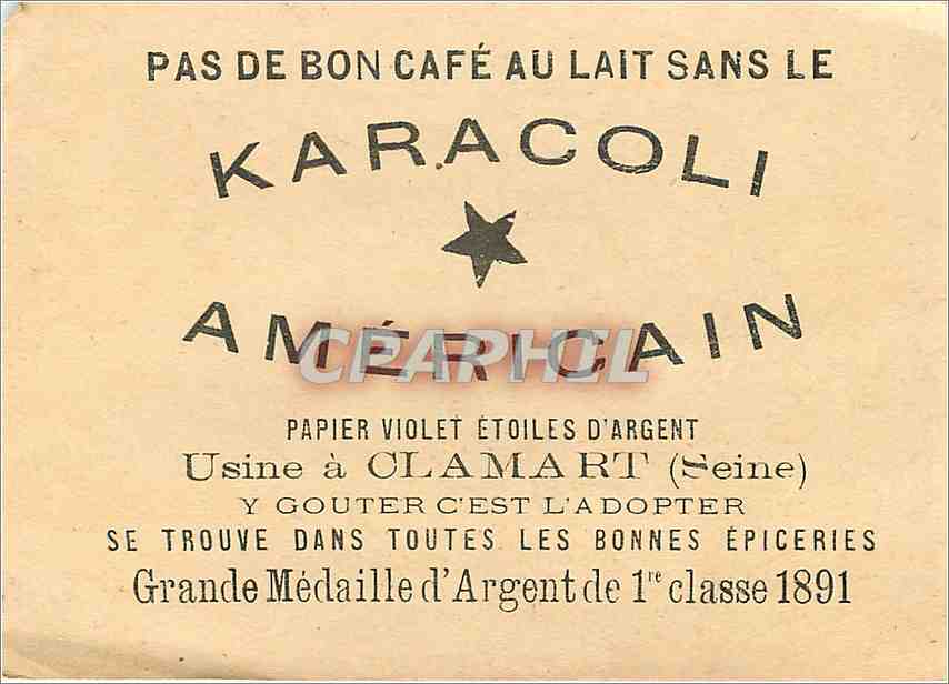 Chromo Pas de Bon cafe au lait sans le Karacoli Americain Clamar — Rückseite