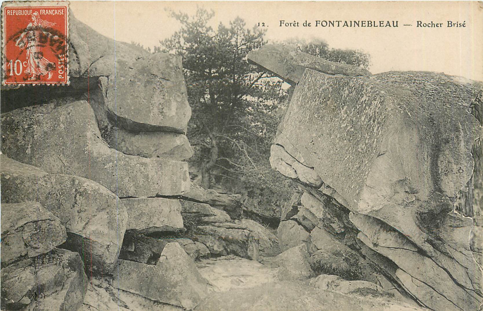 Foresta di FONTAINEBLEAU — Rocca Spezzata — Editore non identificato, n° 12