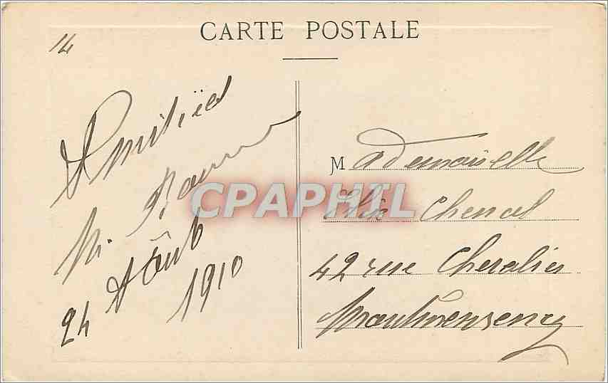 CPA Lyon Gare de Terrache et Hotel Terminus  — Verso