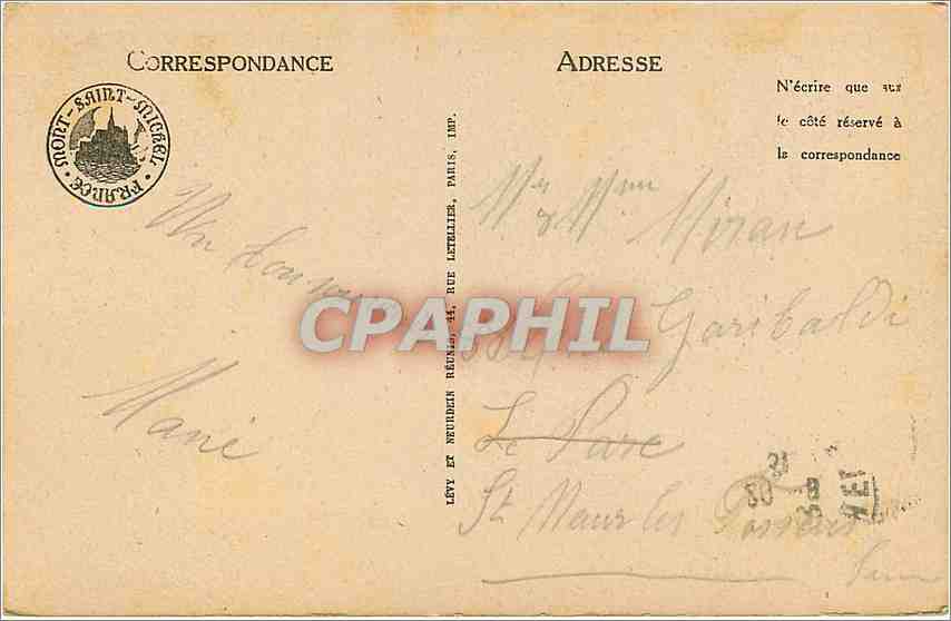 CPA Le Mont Saint Michel Le Chatelet  — Verso