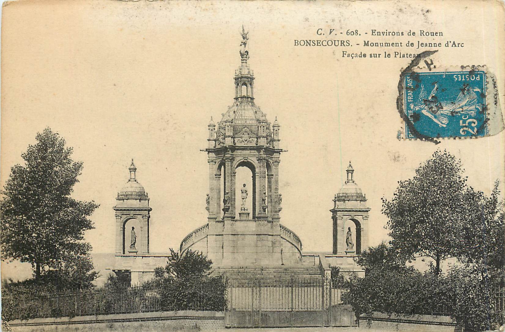 CPA Bonsecours Monument de Jeanne d'Arc Facade sur le Plateau 