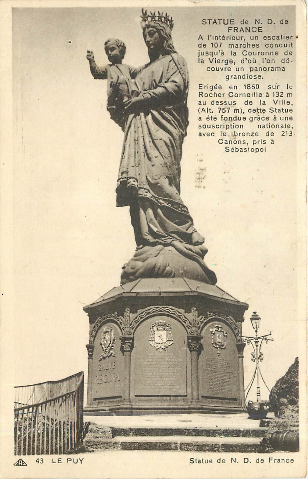 CPA Le Puy Statue de ND de France 