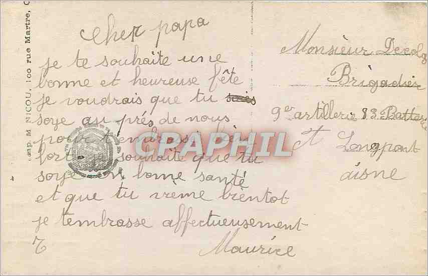 CPA Bon Souvenir Enfant — Rückseite