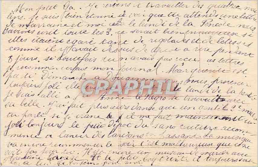 Femme en robe violette tenant un luth — Mignon — Aéro, n°5092 — Verso